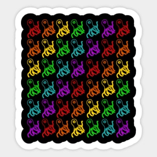 Neon Rainbow Cyclopus Sticker